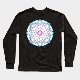 Blue and pink mandala Long Sleeve T-Shirt